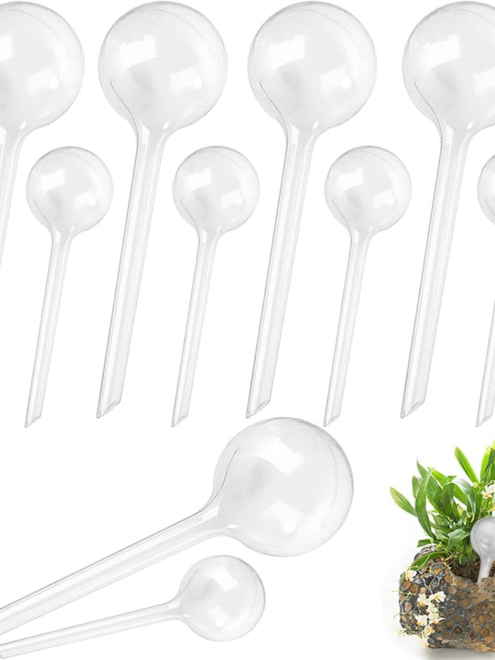 10 Pack Clear Plant Watering Globes,Plastic Self Watering Bulbs for Indoor Plant
